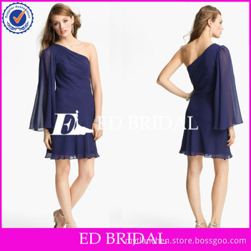 Long Sleeve Chiffon Cocktail Dress